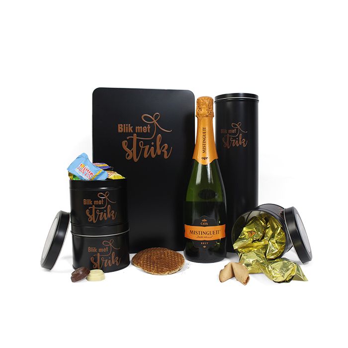 Champagne zwart blik