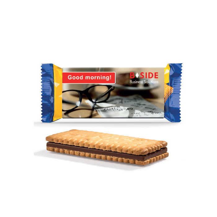Choco biscuit in eigen sleeve