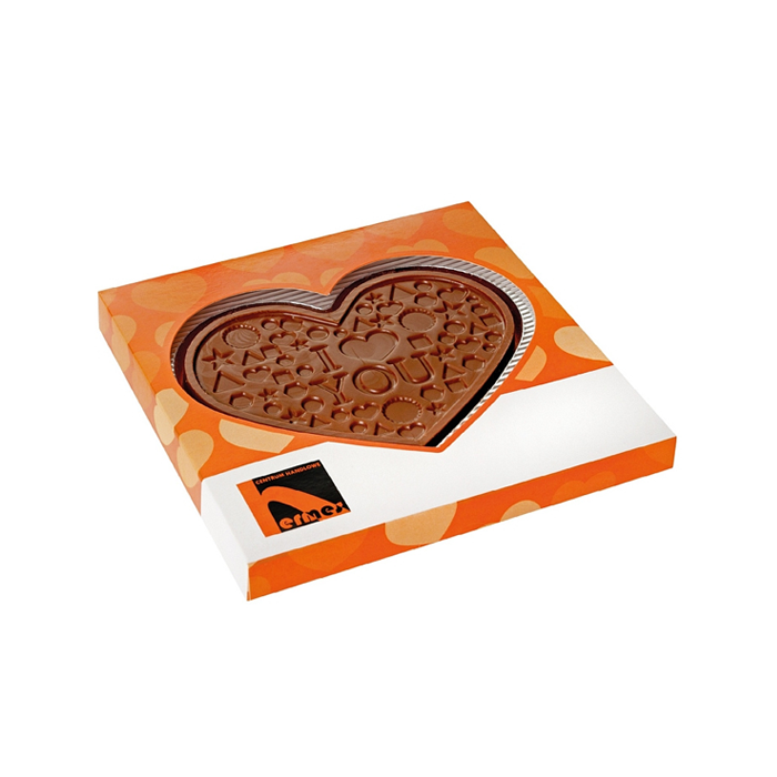 Reliëf chocolade met eigen logo - hart 