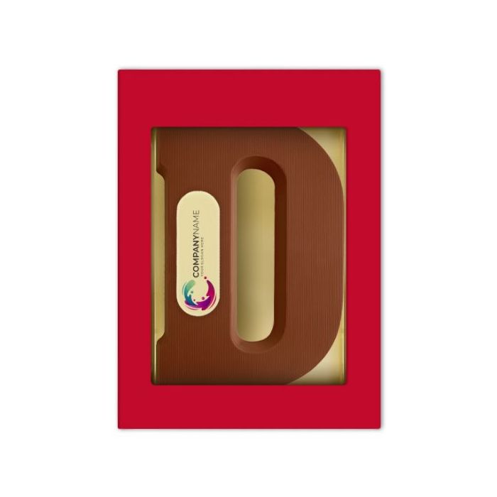 Chocoladeletter met logo D