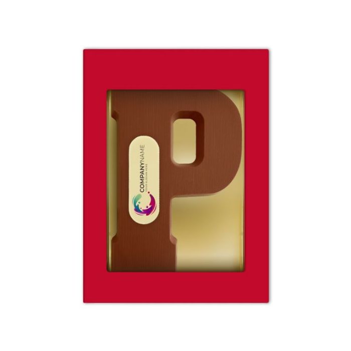 Chocoladeletter met logo P