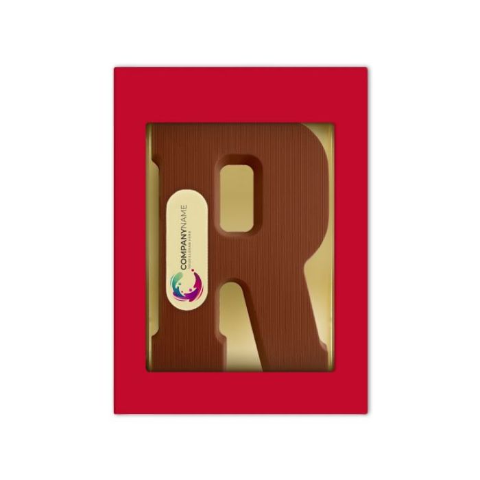 Chocoladeletter met logo R