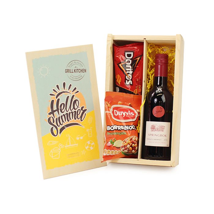 Borrelkistje met wijn