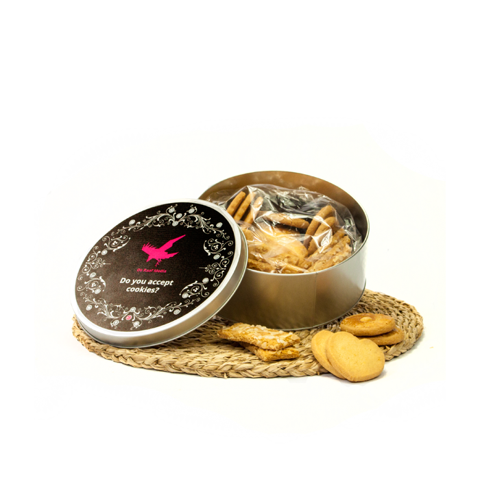 Diverse roomboterkoekjes in blik