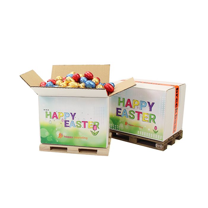 Mini europallet met paaseitjes