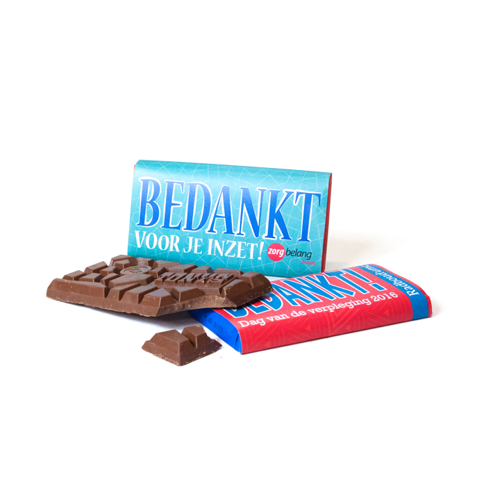 Tony Chocolonely in eigen sleeve - tekst design