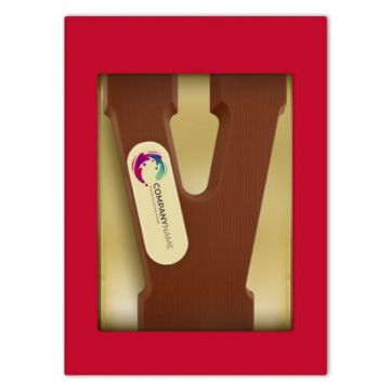 Chocoladeletter met logo V
