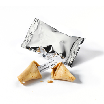 Fortune cookie met standaard spreuken - blauwe folie