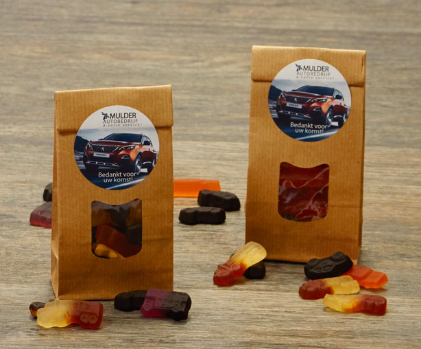 Bedankt voor uw komst! Zakje Autodrop
