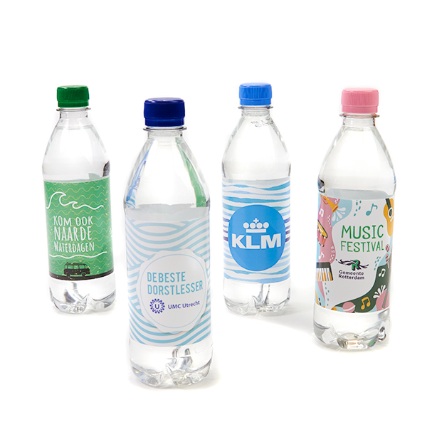 waterflesje met logo, val op tijdens evenementen