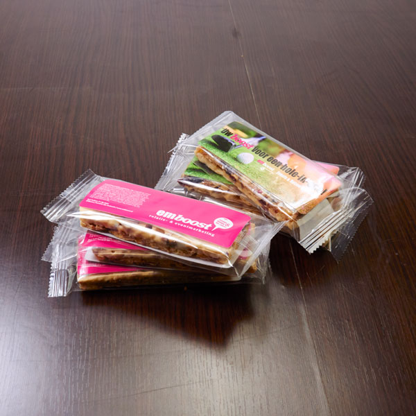 Bedrukte mueslireep energieboost van EMboost